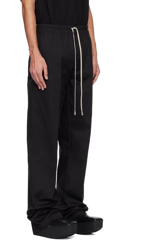 Rick Owens Black Temple Dietrich Drawstring Trousers, photo 2 of 3 from SSENSE