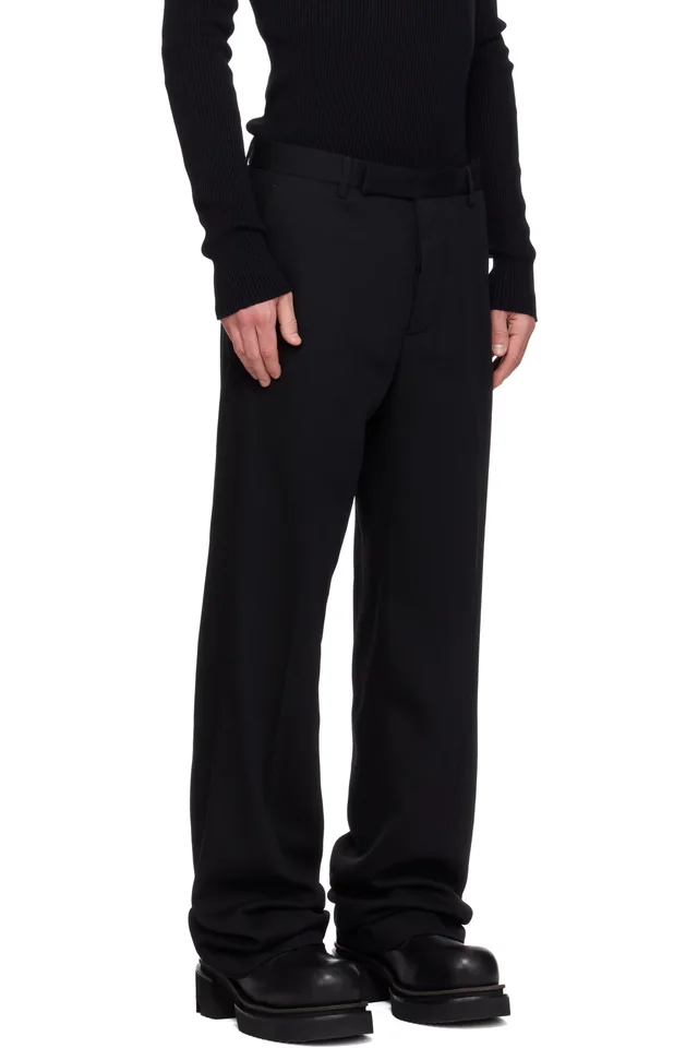 Rick Owens Black Temple Tailored Dietrich Trousers, photo 2 of 4 from SSENSE