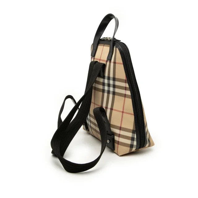 Beige Burberry House Check Canvas Backpack in Beige Canvas from Designer Revival, photo 2 of 6