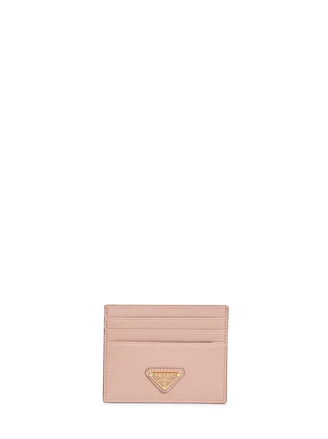 Prada Saffiano Leather Card Case — Pink Wallets & Purses in Pink Saffiano leather from HEWI