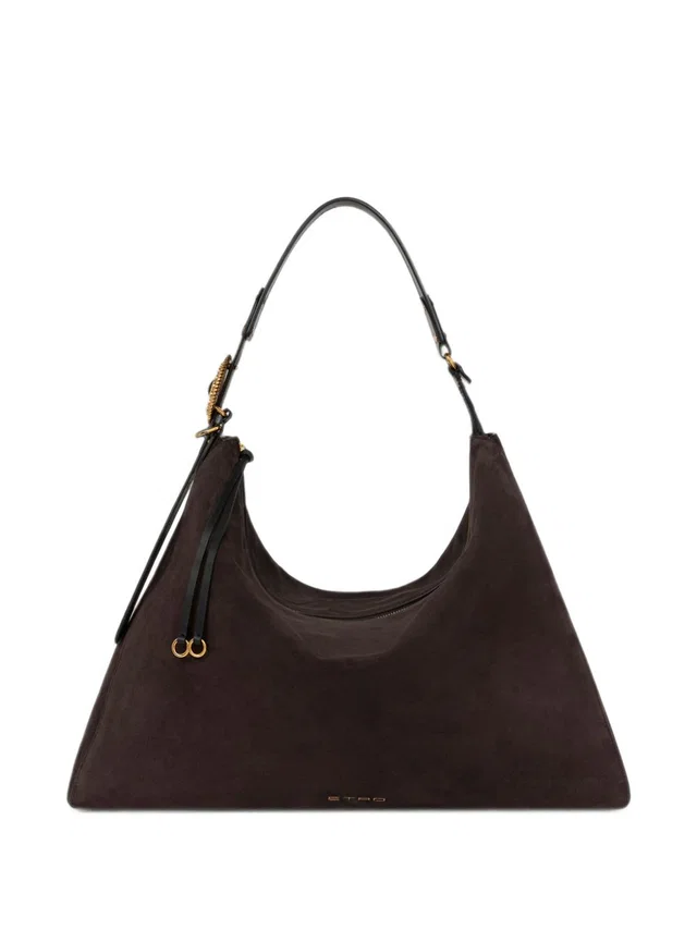 Etro Suede Leather Hobo Bag — Brown in Brown Suede from HEWI