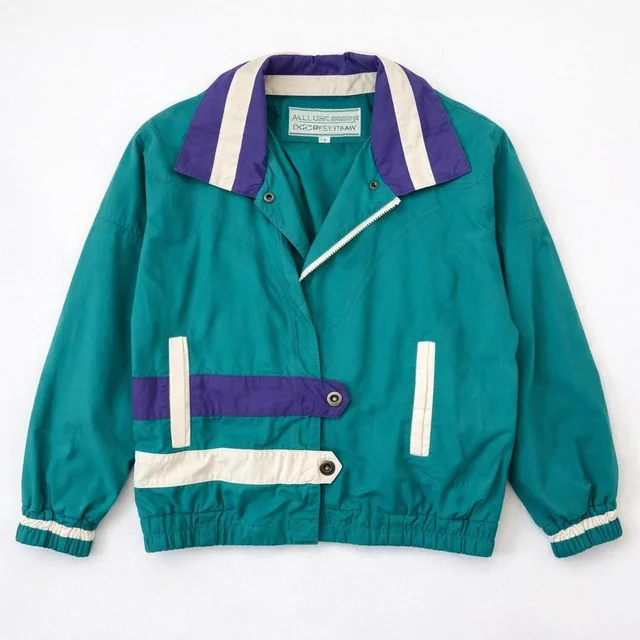 Mulberry Vintage 80s Colorblock Dopamine Windbreaker Jacket Snow Aprs Ski Teal Purple in green Denim from Poshmark