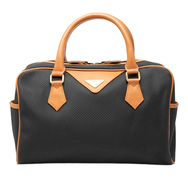 Black Saint Laurent PVC Boston Bag in Black Leather from Designer Revival