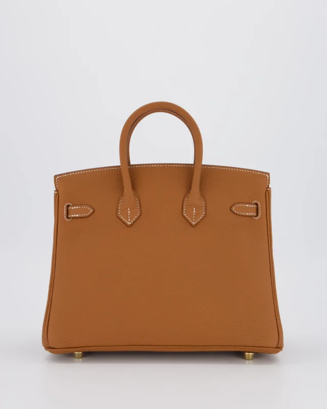 HOT* Hermès Birkin 25 Retourne Bag in Gold Togo leather from Sellier, photo 6 of 21