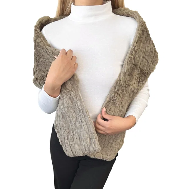 Dior Vintage Trotter Monogram Logo Fur Scarves Shawls Olive Gray in Green from Luxury Promise