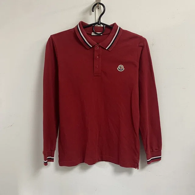 Moncler Long Sleeve Polo in red from Grailed