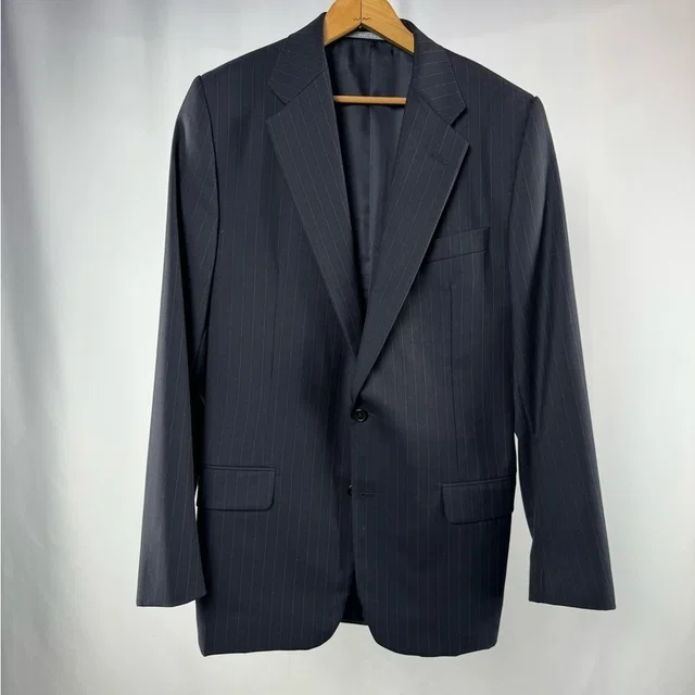 Hickey Freeman Loro Piana 100% Worsted Wool 2 Button Blazer In Navy Size 40l in blue Wool from Poshmark