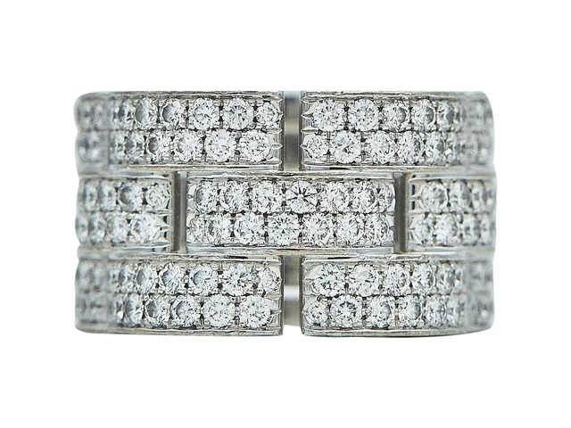 Cartier Maillon Panthère Ring, Triple Row, Full-Paved from CIRCA Vault