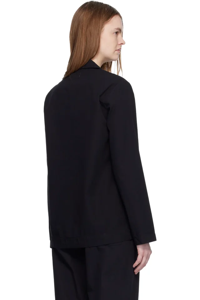 Tekla Black Poplin Long-Sleeved Pyjama Shirt, photo 3 of 4 from SSENSE