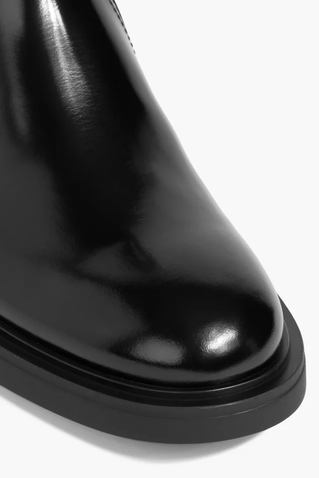Gianvito Rossi Martine Buckled Glossed-Leather Ankle Boots in Black, photo 4 of 4 from THE OUTNET