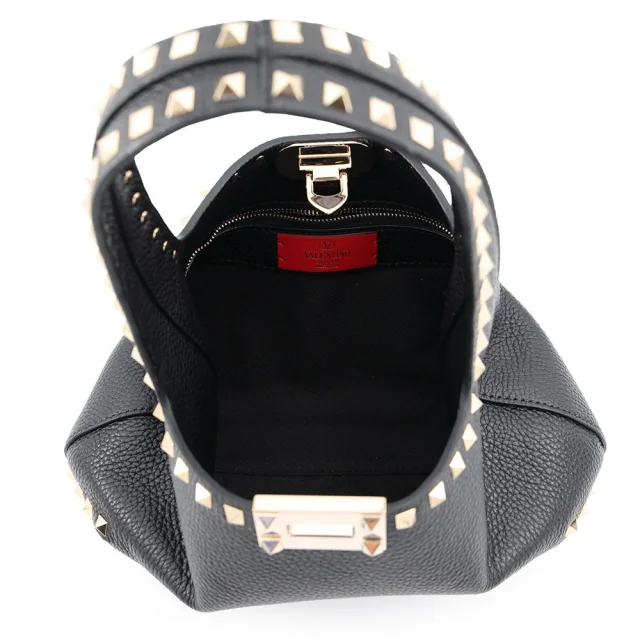 Valentino Garavani Rock Studded Small Hobo Bag Black2W5B0I25CDV_0NO Calf Leather Size Small in Calfskin from GALLERY RARE, photo 5 of 8