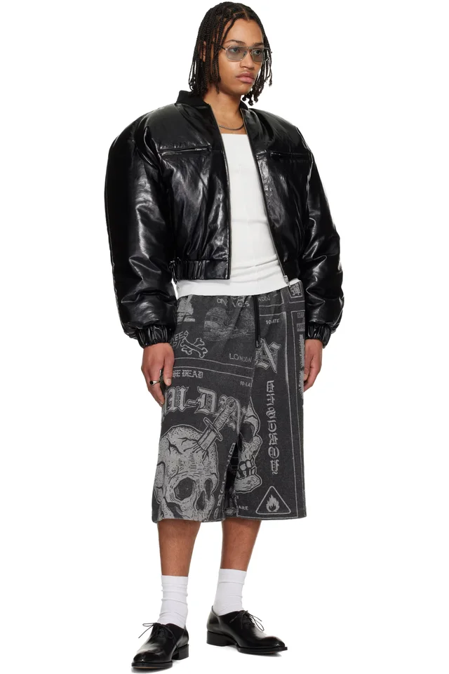 LU'U DAN Gray BBall Shorts, photo 4 of 4 from SSENSE