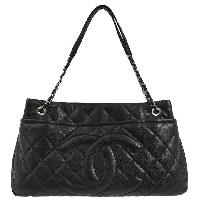 Chanel 2012 Black Caviar Skin Timeless CC Chain Tote Bag in Black Caviar leather from AMORE Vintage Tokyo