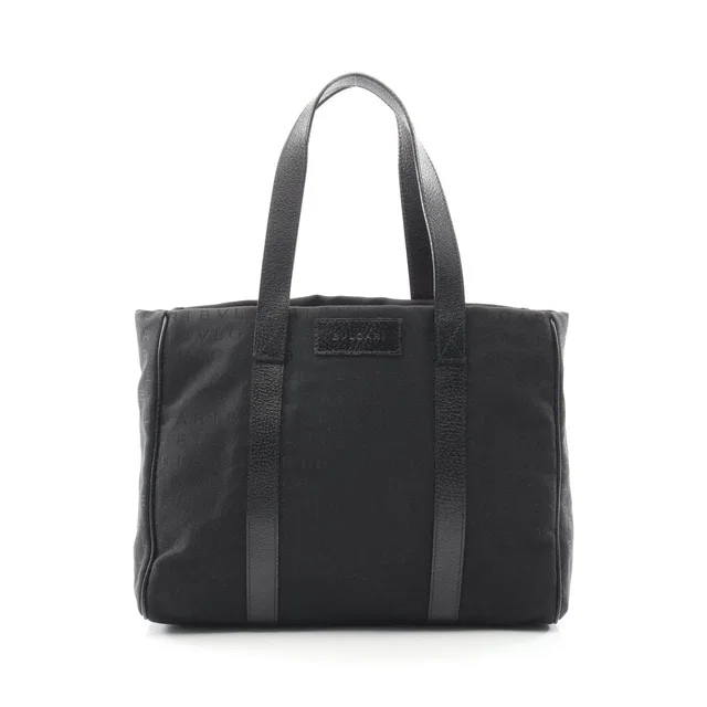 Bvlgari Logo Mania Canvas Leather Tote Bag in Canvas from LuxUness