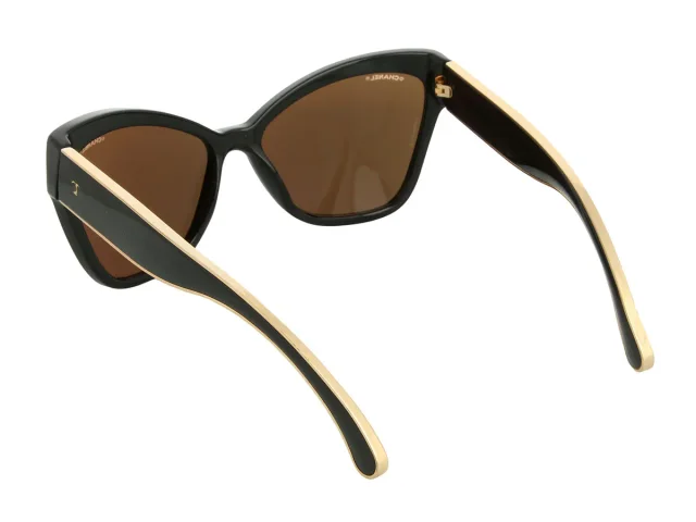 Chanel Black and Gold Mirrored Cat Eye Sunglasses in Black from Ann's Fabulous Finds, photo 3 of 6