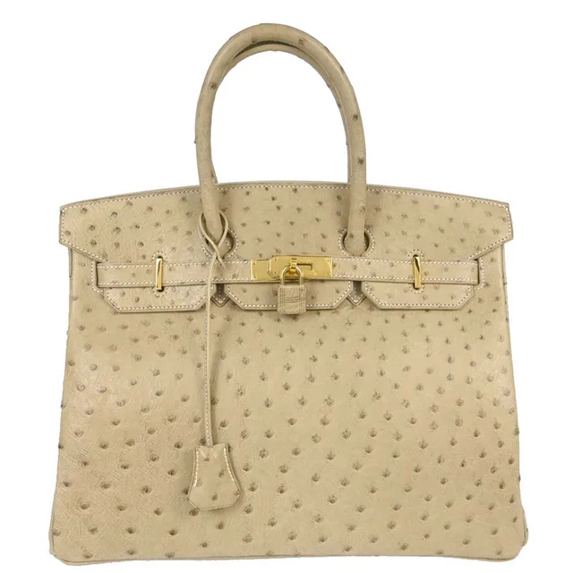 Hermès Parchemin Ostrich Birkin 35 Handbag in Ostrich from AMORE Vintage Tokyo