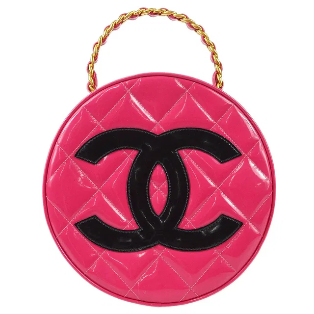 Chanel 1995 Round Vanity Handbag Patent Leather in Patent leather from AMORE Vintage Tokyo