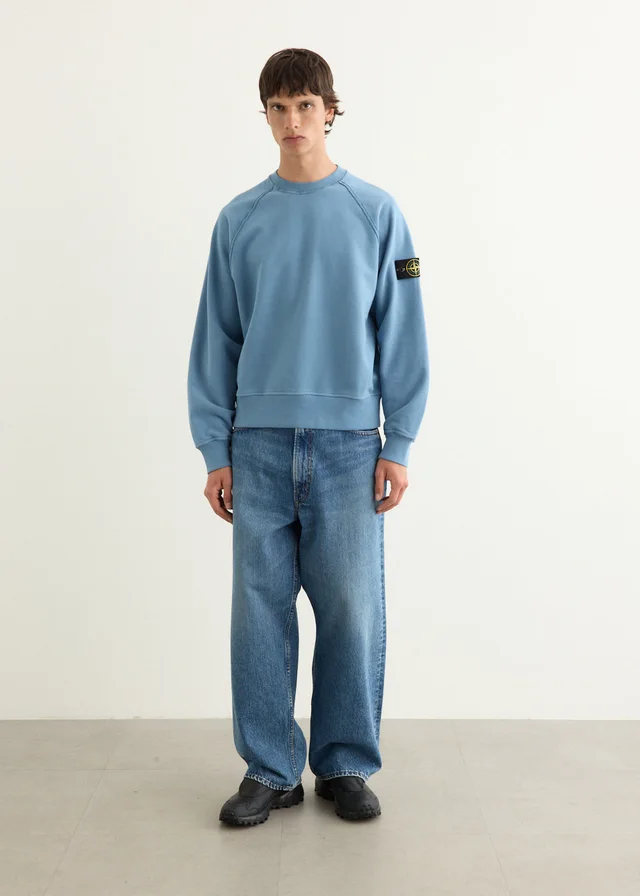 Stone Island Oversized Organic Cotton Badge Sweatshirt in Blue from Incu, photo 1 of 1