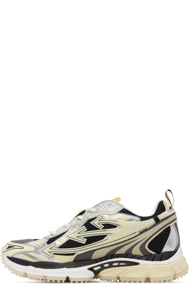 Off-White Black & Beige 'Be Right Back' Glow-In-The-Dark Sneakers, photo 3 of 5 from SSENSE