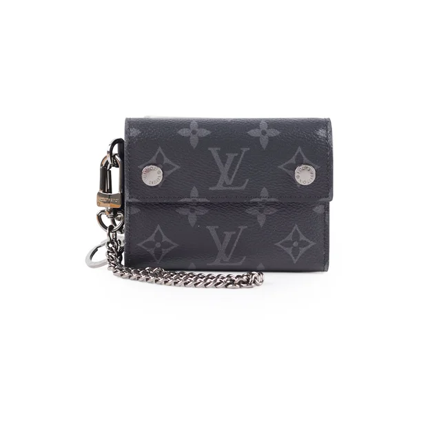 Louis Vuitton Rivets Chain Wallet Monogram Eclipse in Canvas from The Purse Affair