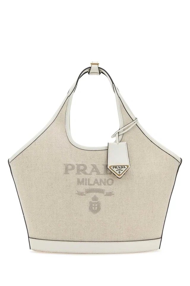 Prada Shoulder Bag — Beige in Beige Canvas from HEWI