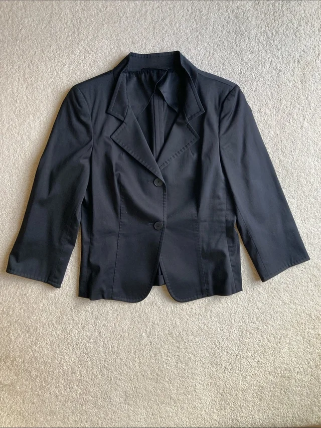 Max Mara Cotton Blend Blazer in black from Poshmark