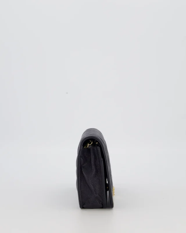 Chanel Navy Boy Wallet on Chain Bag in Navy Caviar leather from Sellier, photo 4 of 19