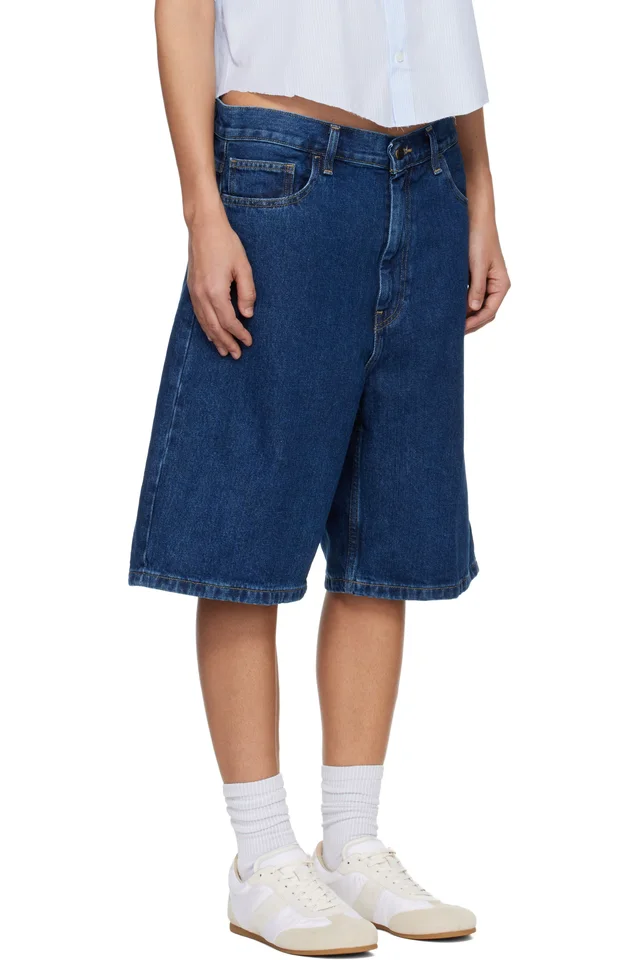 Carhartt Work In Progress Blue Brandon Denim Shorts, photo 2 of 4 from SSENSE