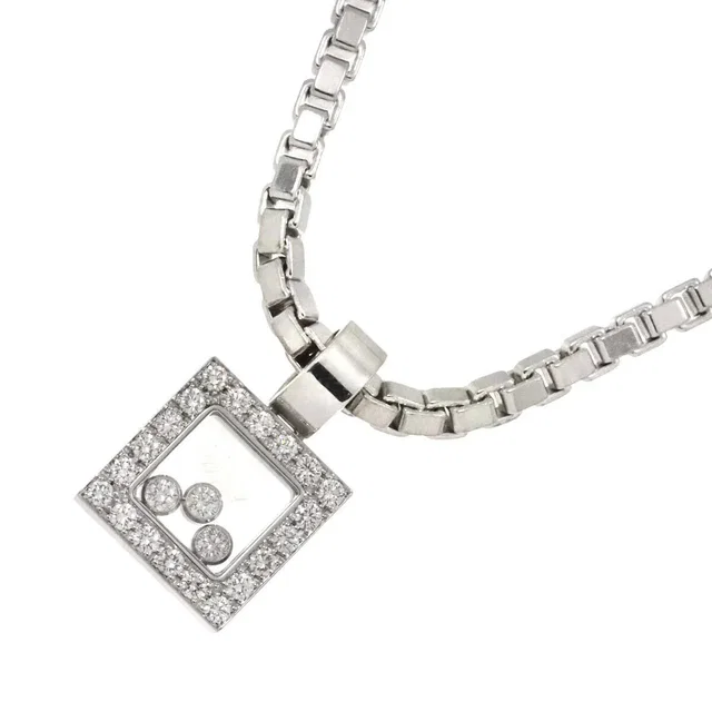 Chopard Happy Diamond Necklace 18K White Gold 750 90272055 in White from Luxury Promise
