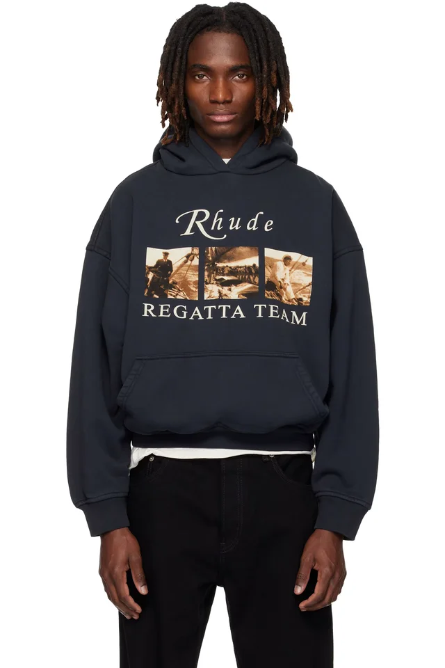 Rhude Black 'USVI Regatta Tour' Hoodie, image 1 of 1 from SSENSE