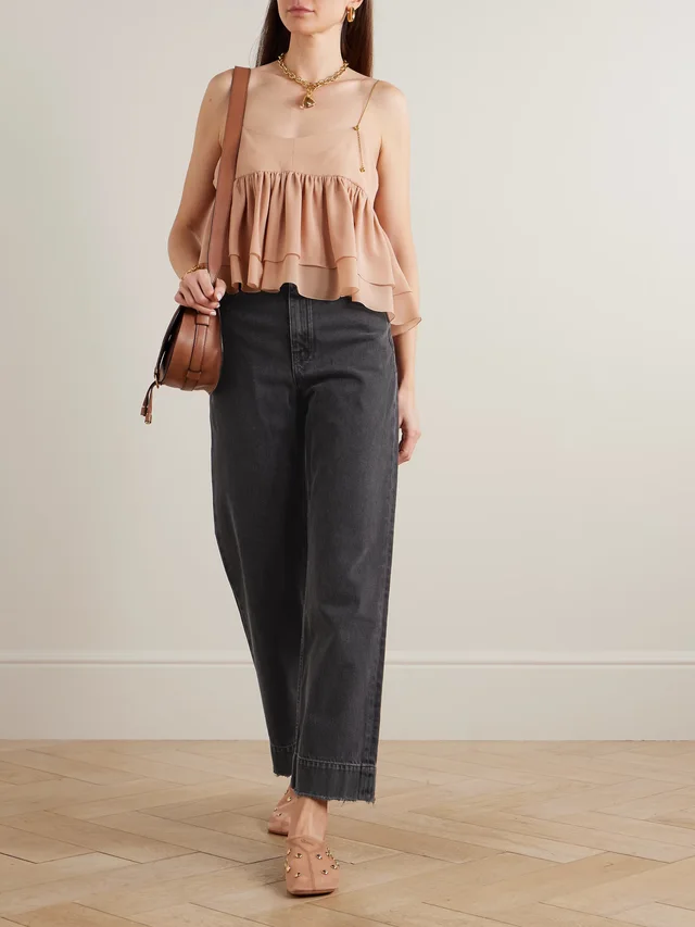 CHLOÉ Frayed high-rise straight-leg jeans in Blue, photo 2 of 2 from NET-A-PORTER (Canada)