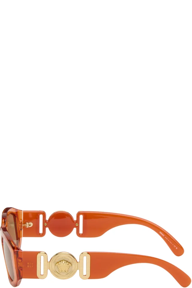 Versace Orange Medusa Biggie Sunglasses, photo 3 of 4 from SSENSE
