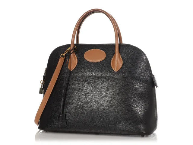 Hermès Vintage Black and Tan Ardennes Bolide 35 in Black Leather from Ann's Fabulous Finds, photo 2 of 10