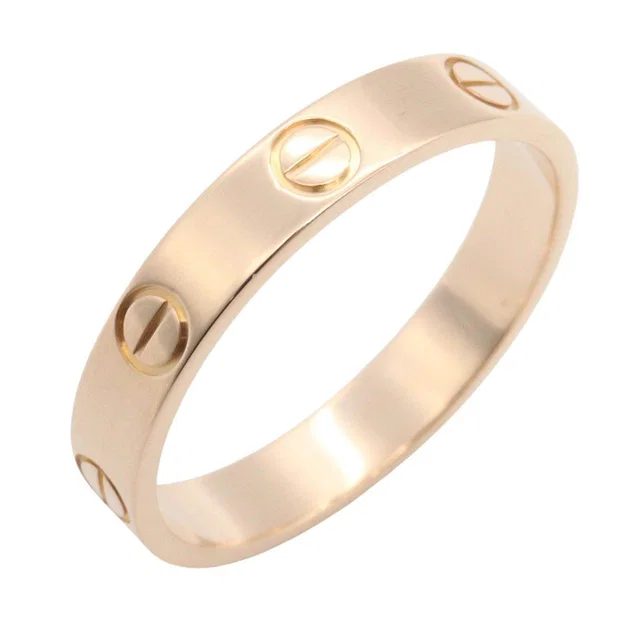 Cartier Mini Love Au750 Pink Gold Ring Size 15 in Pink from LuxUness