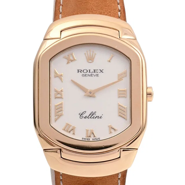 Rolex circa 1991 Cellini 30mm 6633 Quartz White in White Ostrich from VINTAGE QOO TOKYO