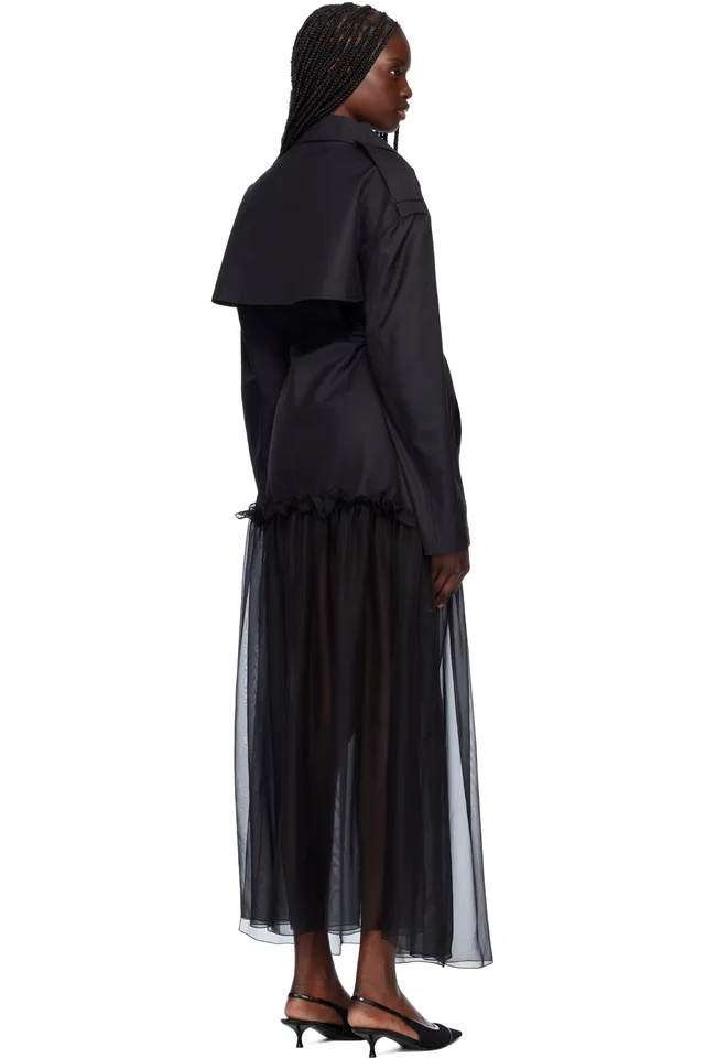 Nensi Dojaka Black Mia Hybrid Trench Coat, photo 3 of 4 from SSENSE