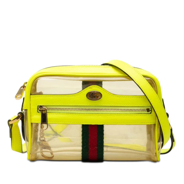 Yellow Gucci Mini PVC Web Ophidia Crossbody in Yellow Leather from Designer Revival