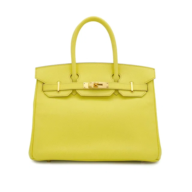 Hermès Birkin 30 Lime Veau Epsom Hand Bag 2011 Square O Gold Hardware in Epsom leather from Luxury Promise