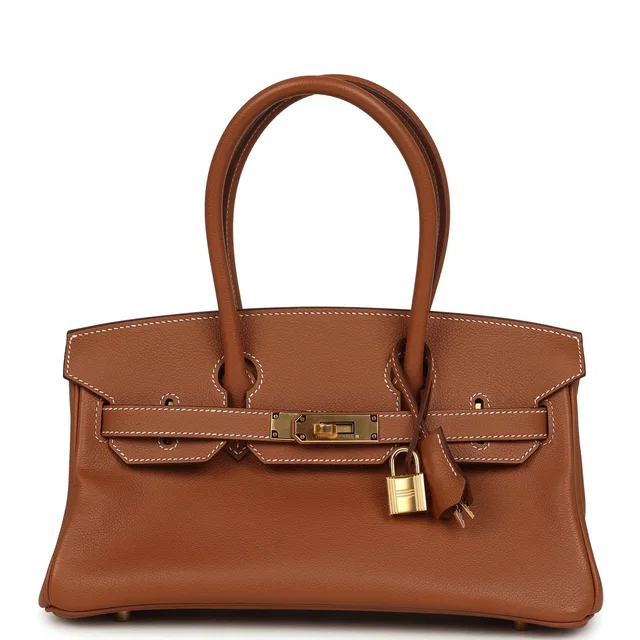 Hermès Shoulder Birkin Light 29 Gold Evercolor Gold Hardware in Gold Goatskin from Madison Avenue Couture