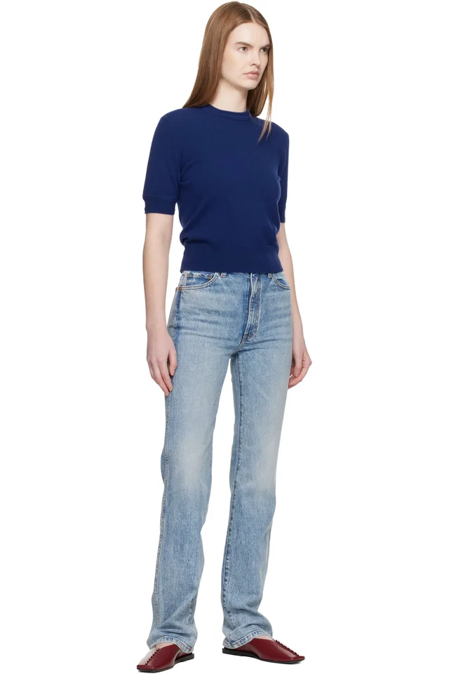 Jil Sander Blue Lightweight Wool Knit T-Shirt, photo 4 of 4 from SSENSE