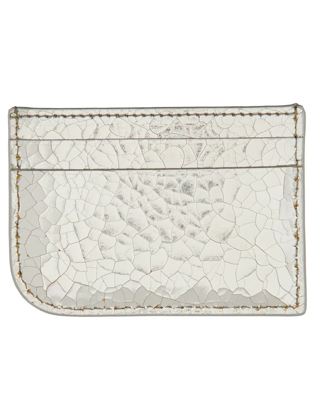 Alexander McQueen Calf Skin Card Case — Silver Main: Cases in Silver Leather from HEWI