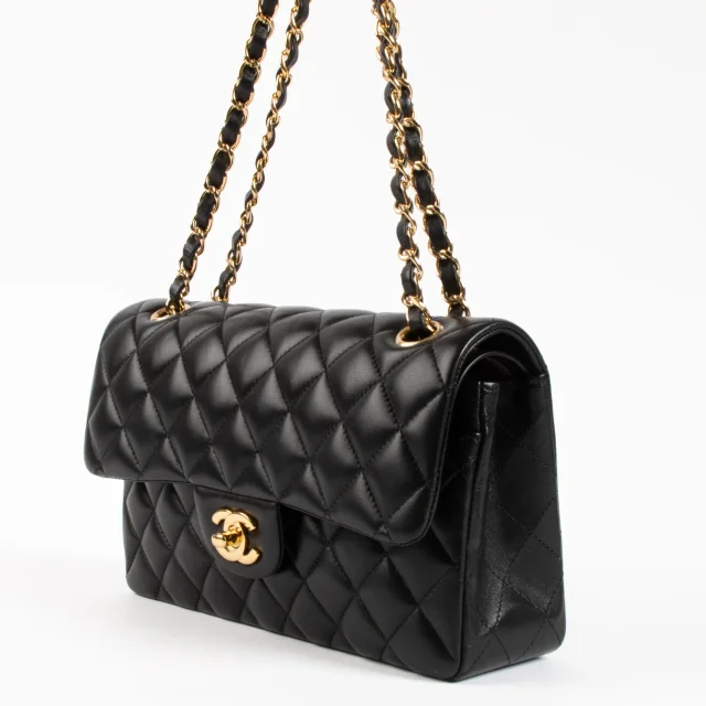 Chanel Small Classic Handbag in Black Lambskin from Labellov, photo 3 of 10