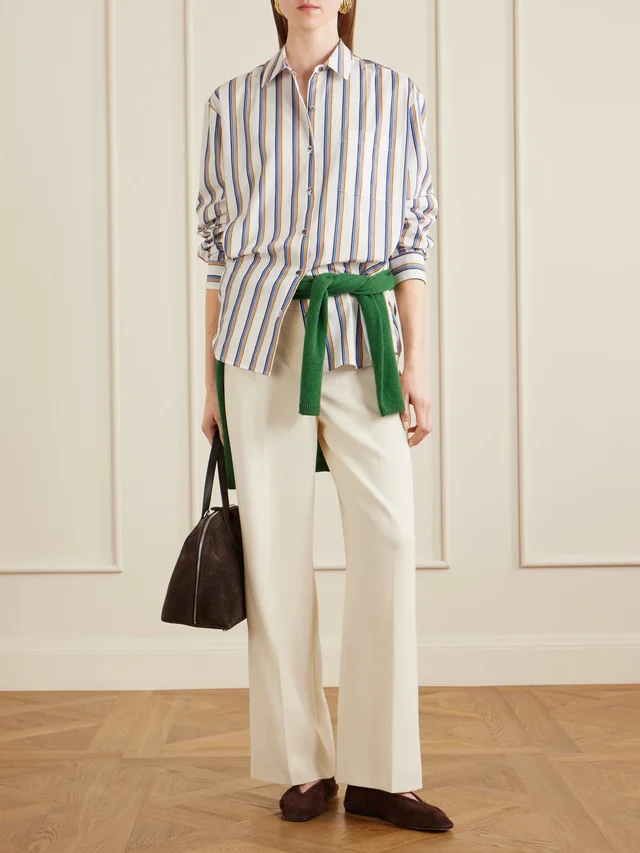 LESET Yoshi striped cotton-blend poplin shirt in Blue, photo 2 of 2 from NET-A-PORTER (Canada)