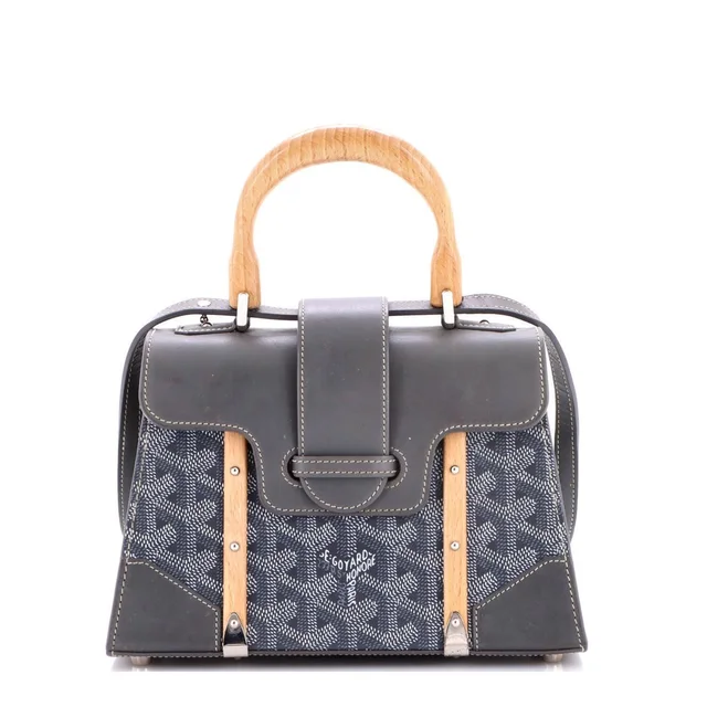 Goyard Mini Structured Saigon Top Handle Bag Coated Canvas With Leather in gray Coated canvas from Poshmark