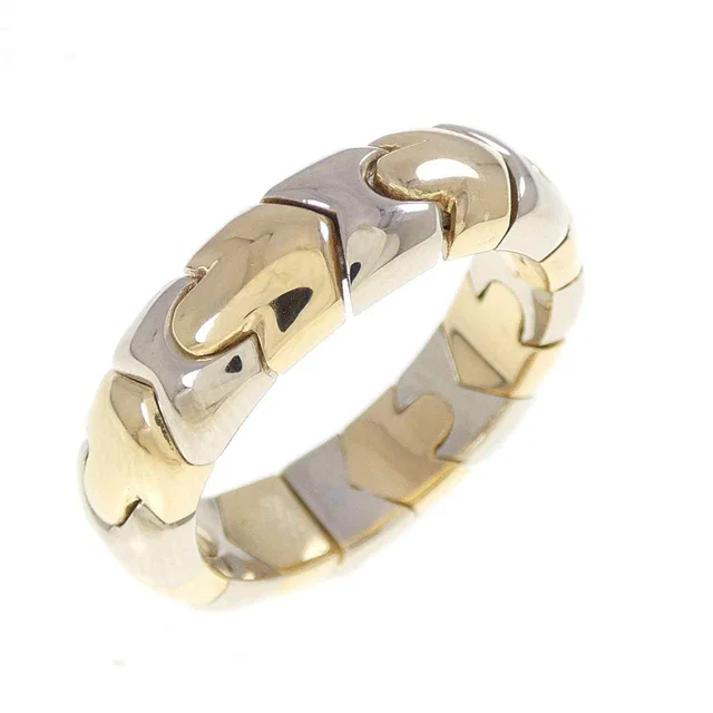Bvlgari 750 Yellow Gold White Gold Ring Size 10 in White from LuxUness