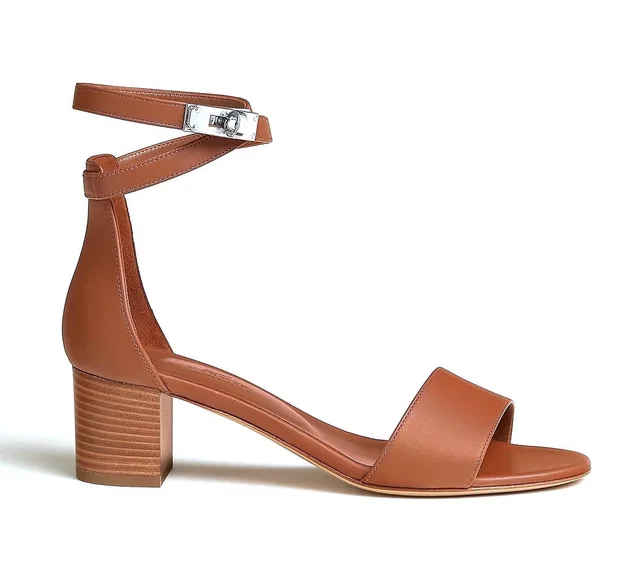Hermès Sandals Nuba 50 Size 38 Brown in Brown Leather from HEWI