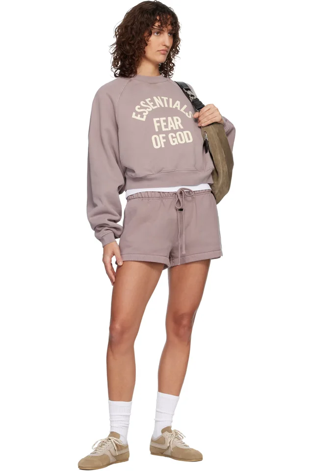 Fear of God ESSENTIALS Purple Campus 90's Cropped Raglan Sweatshirt, photo 4 of 4 from SSENSE