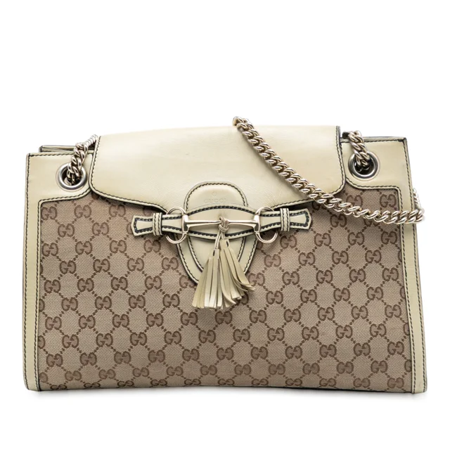 Brown Gucci Large GG Canvas Emily Shoulder Bag in Brown Canvas from Designer Revival, photo 1 of 1