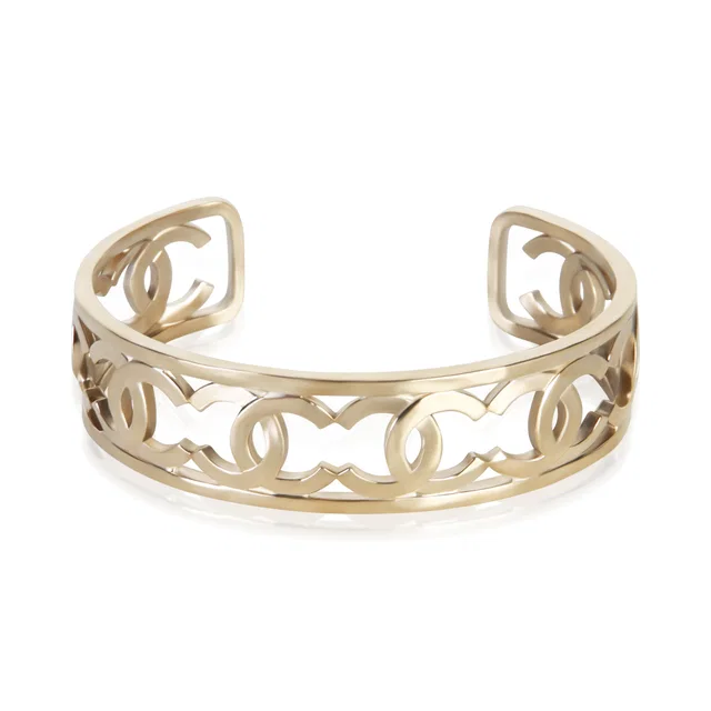 Chanel Gold-Plated 2019 CC Cuff Bracelet in Gold from myGemma