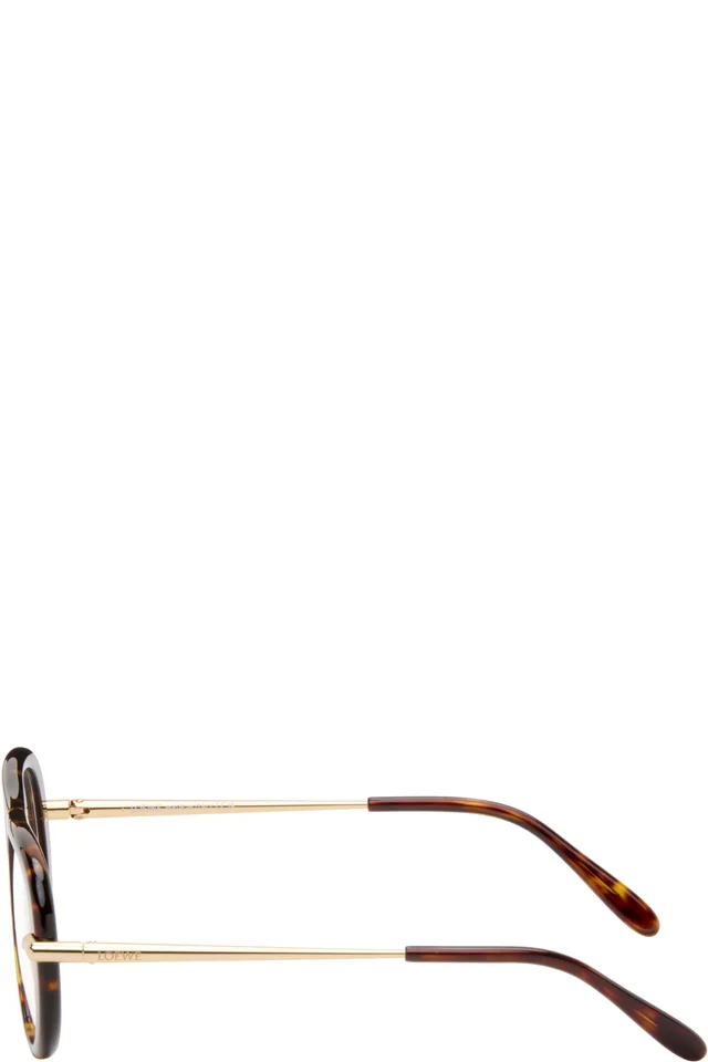 LOEWE Brown Slim Glasses, photo 3 of 4 from SSENSE